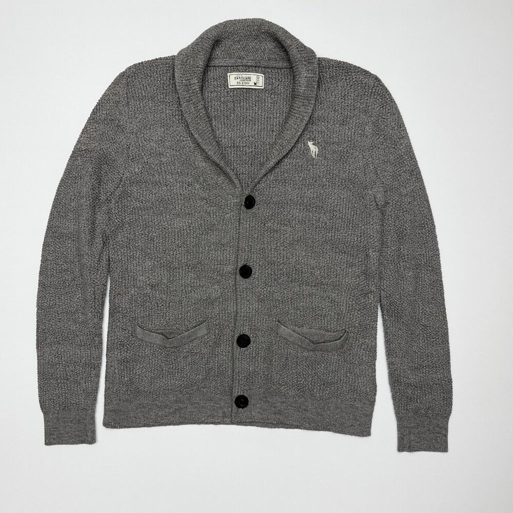Abercrombie And Fitch Men L Button Front Shawl Collar Cardigan Sweater Grandpa